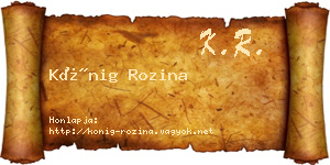 Kőnig Rozina névjegykártya